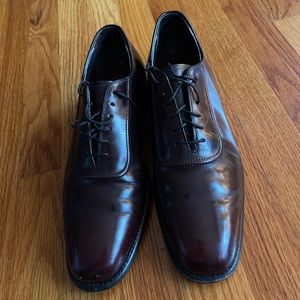Men's JOHNSTON & MURPHY Burgundy Leather Dress Oxfords Lace-up Shoes Size 9.5 M